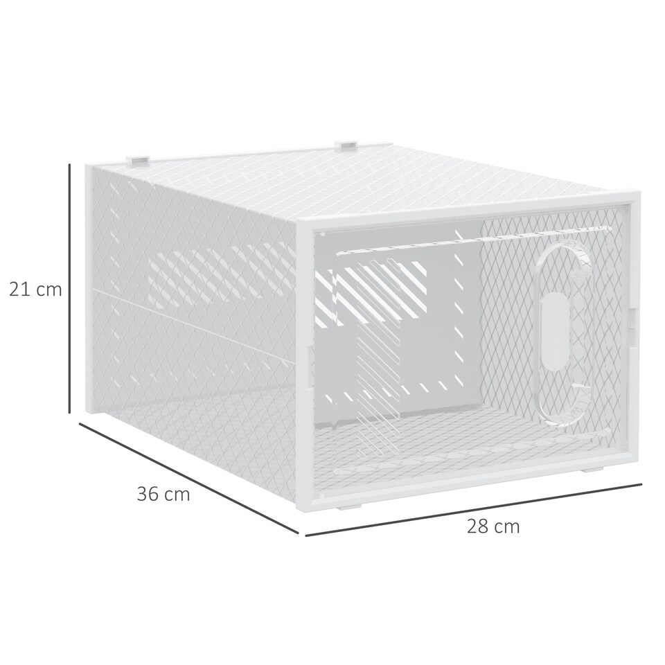 image 1 of HOMCOM 18PCS Stackable Clear Plastic Shoe Storage Box for UK/EU Size 12/46