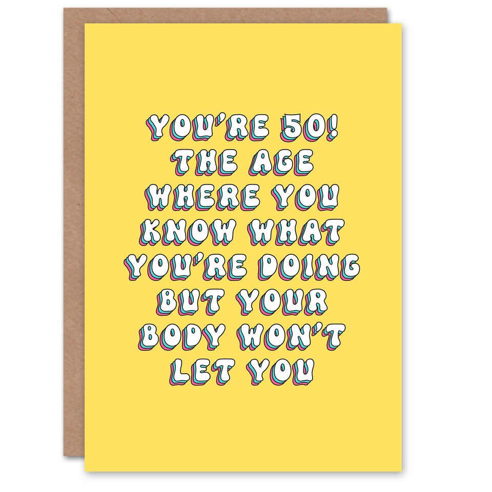 image 1 of 50Th Body Won't Let You 50 Year Old Cheeky Her Birthday Card