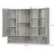 image 5 of kleankin Bathroom Mirror Cabinet, Wall Mounted Storage Cabinet with Adjustable Shelves, 3 Doors and Cupboards, Grey