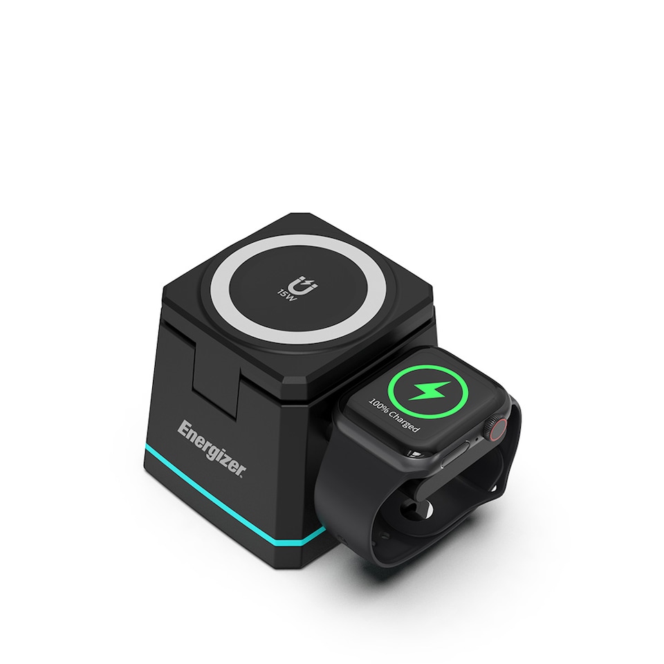 image 1 of Energizer WCP307 15W 3-in-1 QI Wireless Stand Black