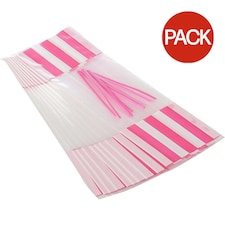 Amscan Striped Treat Bag (Pack of 10) - Bright Pink - One Size