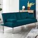 image 1 of Yaheetech Fabric Upholstered Convertible Futon Sofa Bed for Small Spaces