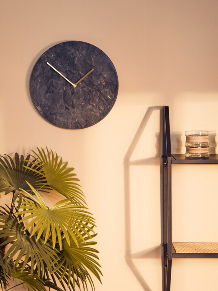 image 1 of Lamonte Black Marble Wall Clock