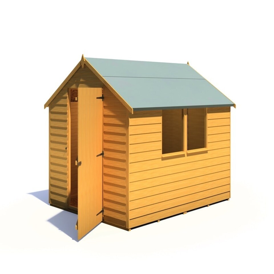 image 1 of Overlap 7 x 5 Shed Single Door | Brown