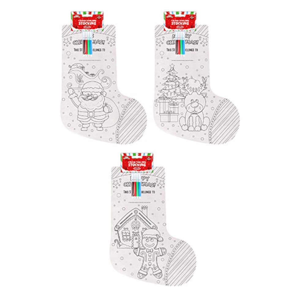 image 1 of Colour Your Own Christmas Stocking