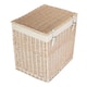 image 3 of Large Boutique White Wash Storage Laundry Hamper With Lining | White | White