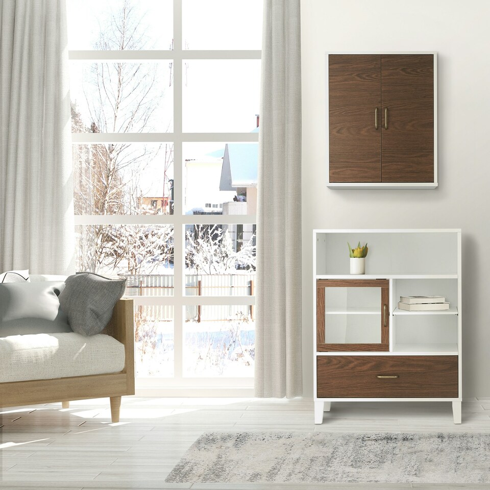 image 1 of Teamson Home Tyler Wooden Bathroom Free Standing Cabinet
