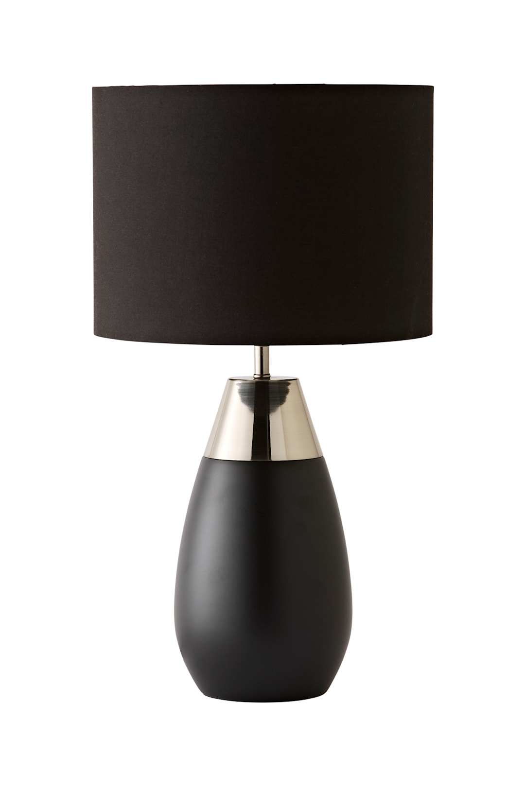 ValueLights Hurst Bulbous Large Touch Table Lamp with Matching Shade & Bulb in Black
