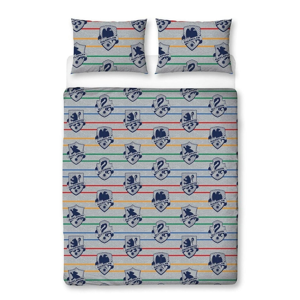 image 1 of Harry Potter Brave Duvet Cover Set - Grey/Multicoloured - Single Grey | Single