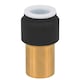 image 1 of SPARES2GO Radiator Valve 15mm x 10mm Black Pushfit Reducing Straight Speed Fit Compression Stem