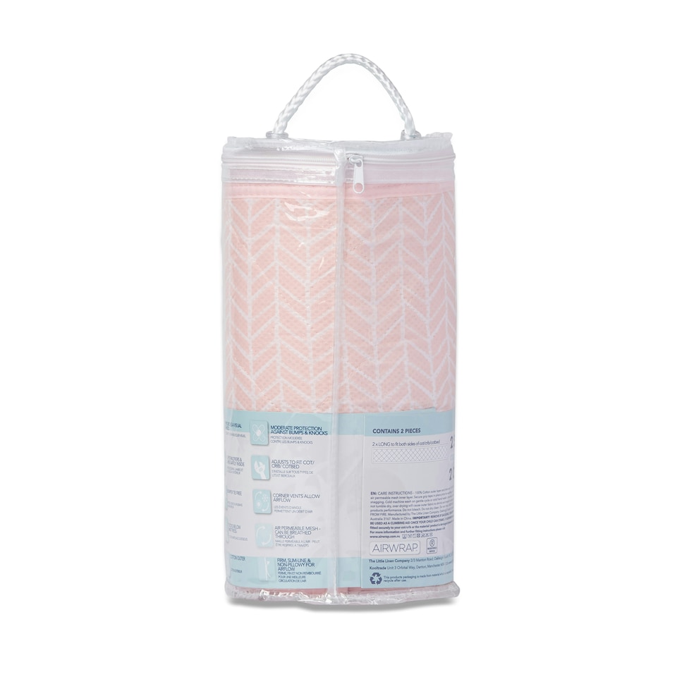 image 1 of Airwrap™ 2 Sided Cot Liner - Bumper Alternative, Soho Pink