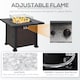 image 6 of Outsunny Square Propane Gas Fire Pit Table, 50000 BTU Rattan Smokeless Firepit Patio Heater with Glass Screen, Glass Beads and Lid, 81cm x 81cm x 64cm, Black