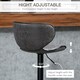 image 5 of HOMCOM Adjustable Bar Stools Set of 2, Swivel Leathaire Upholstered Barstools with Large Seat, Breakfast Bar Chairs with Back, Footrest and Steel Base, Dark Grey