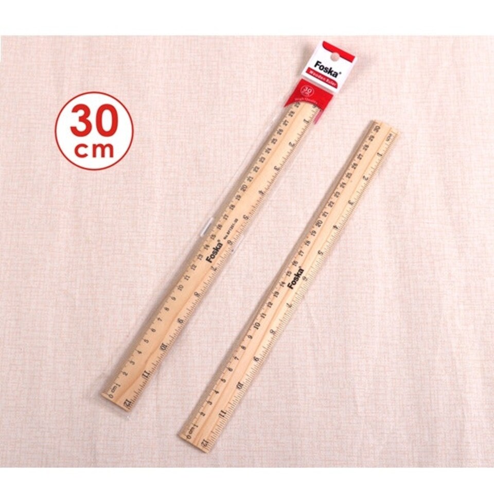 image 1 of 30cm Wooden Ruler (12" Rule)