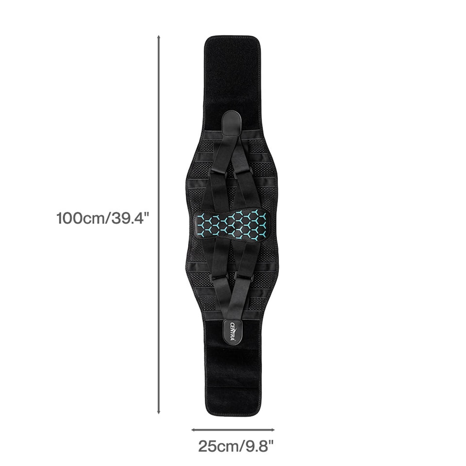 image 1 of Centra Back Support Belt Lower Back Pain Relief Breathable 3D Lumbar 7 Stays | Black | M