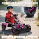 image 6 of AIYAPLAY Pedal Go Kart, Ride on Racer with Freewheel System, Brake, Non-Slip EVA Wheels, Metal Frame, Go Kart for Kids Ages 3-6 Years | Pink