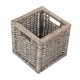 image 3 of Wooden Framed Split Willow Storage Basket Brown | Brown | S