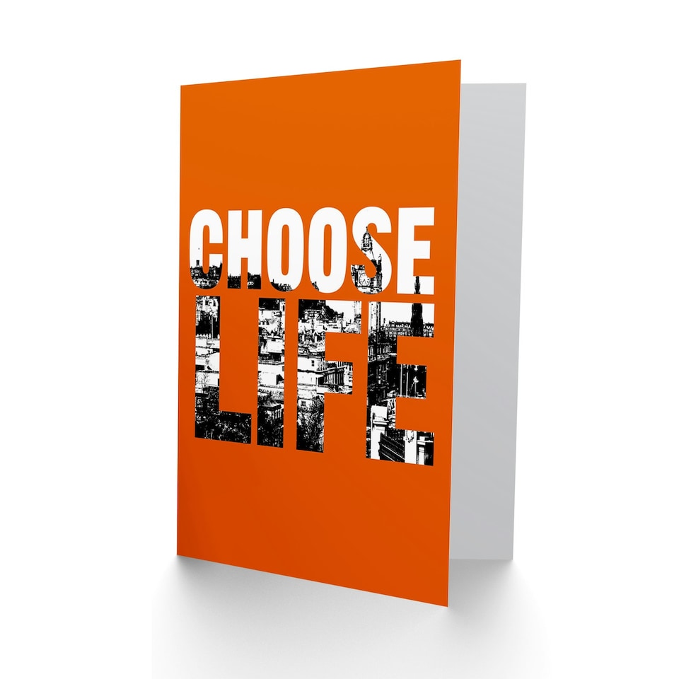 image 1 of Quote Choose Life Scotland Trainspotting Scottish Scotland Card