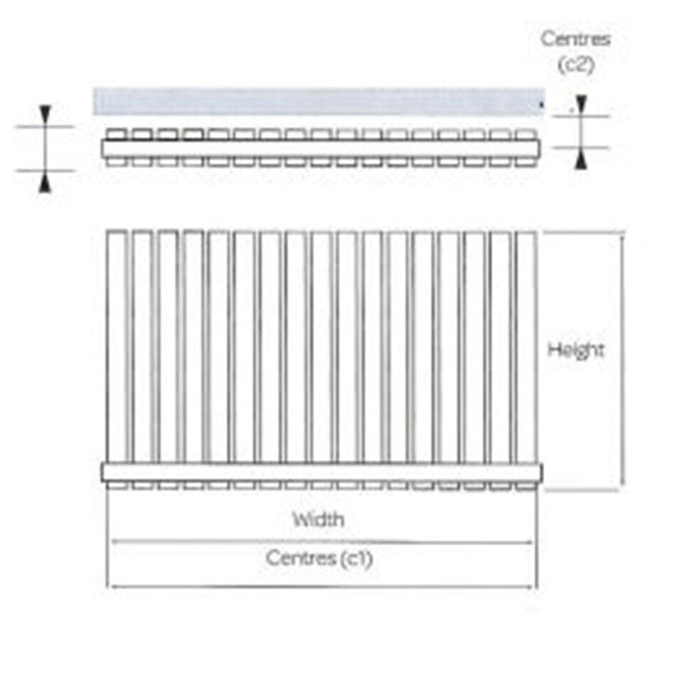 image 1 of 600mm (H) x 630mm (W) - White Horizontal Radiator (Berlin) - SINGLE Panel - (0.6m x 0.63m) - Depth 52mm
