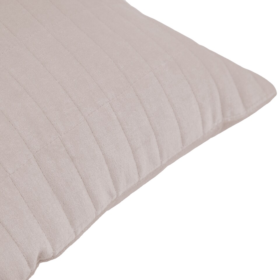 image 1 of Yard Dales Quilted 100% Cotton Velvet Cushion, Natural