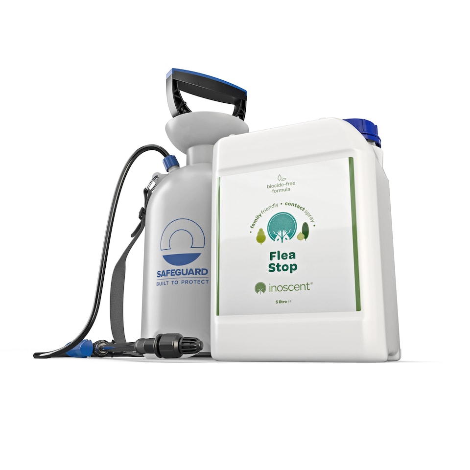 image 1 of Inoscent Flea Spray for the Home (5L with Pressure Sprayer) - For Carpets, Pet Bedding & Soft Furnishings - Pet & Family Safe
