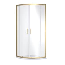 6mm Glass Quadrant Shower Enclosure 1900 x 800 x 800mm Brushed Brass | Copper | Brushed Brass | 1