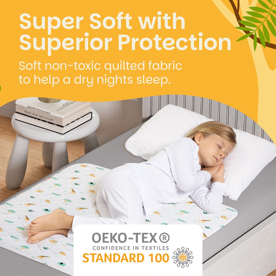 image 1 of Lynmark® Toddler Potty Training Bed Pads, Absorbs Up to 1200ml, 90x85cm Explorer | White | Explorer | Single | 1
