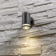 image 8 of CGC Lighting Jennifer Anthracite Outdoor GU10 Single-Spot Cylinder Wall Light | Black | Black | Height: 11.2 cm, Width: 7.6 cm, Depth: 10.5 cm