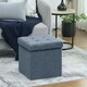 image 2 of HOMCOM Foldable Sherpa Fleece Storage Ottoman, 38 x 38 x 38 cm Blue