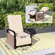 image 7 of Outsunny Rattan Garden Recliner Chair Sun Lounger w/ Side Tray Brown