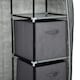 image 7 of HOMCOM Fabric Portable Wardrobe with 2 Fabric Drawers, Hanging Rail, Grey Grey