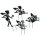 image 1 of Set of 4 Small Black Fairy Silhouettes With Stake Garden Deco Ornament