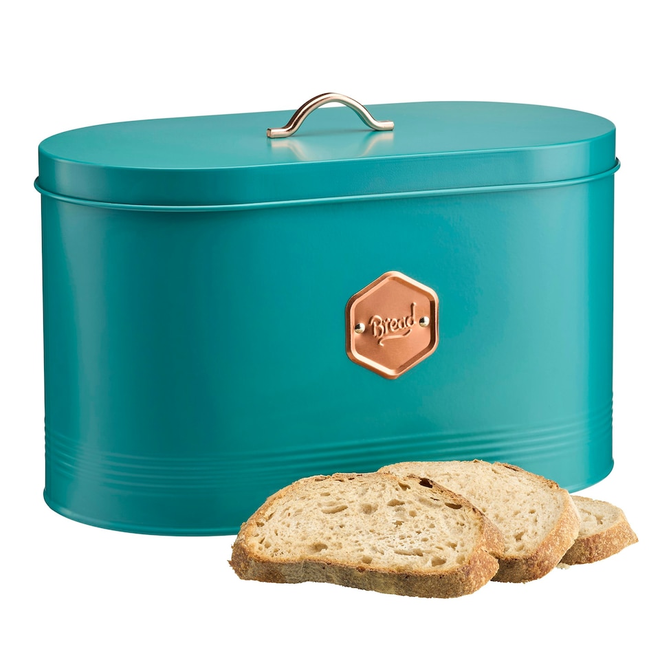 image 1 of Cooks Professional Bread Bin | Teal / Copper Blue