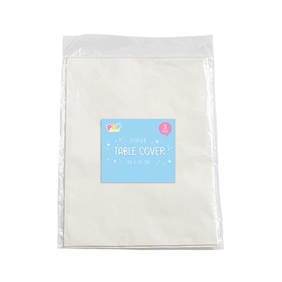 image 1 of Disposable White Paper Square Tablecovers 90cm x 90cm - Pack of 3