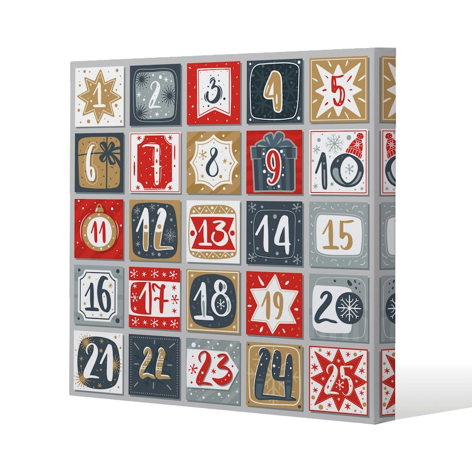 December advent calendar (canvas) 61 x 61 x 4cm