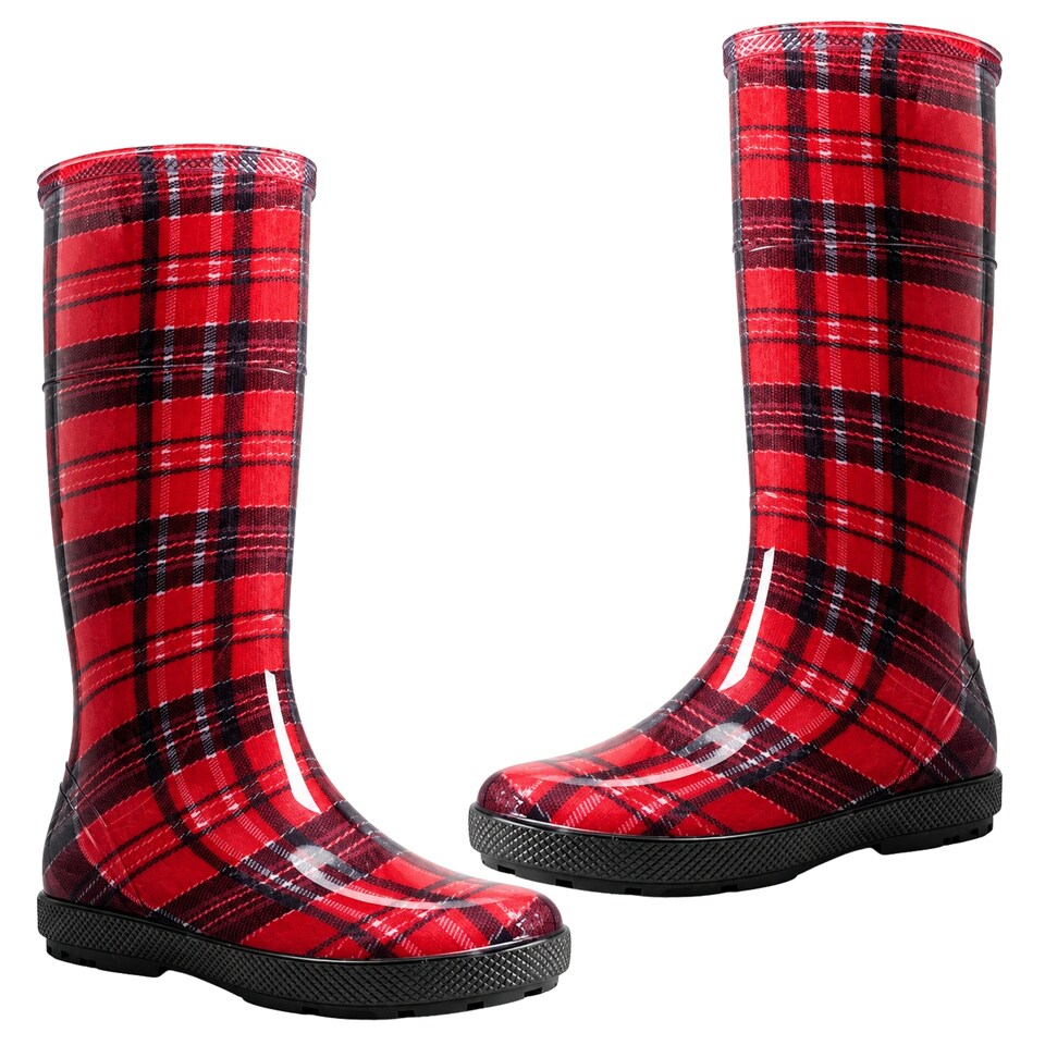 image 1 of Hawai Lady Women's Red Check PVC Rain Wellies EU37