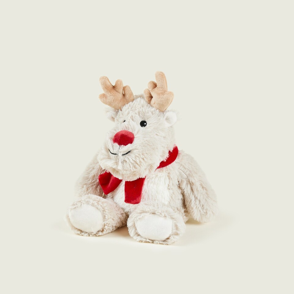 image 1 of Warmies Reindeer Junior Plush, Fully Heatable and Weighted Teddy Slightly Scented with Dried French Lavender, Chill in The Freezer or Heat in Microwave