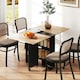 image 10 of HOMCOM Mobile Drop Leaf Dining Table Folding Desk w/ 2 wheels Storage Shelves