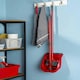 image 4 of 1 Set of Tall Long Handled Red Dustpan & Brush Set For Indoor Sweeping Home & Kitchen Red