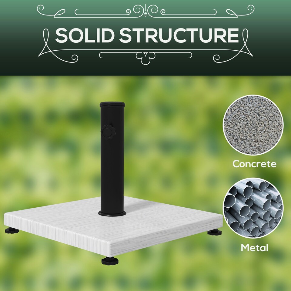 image 1 of Outsunny 12kg Garden Parasol Base w/ Adjustable Foot Concrete Umbrella Stand