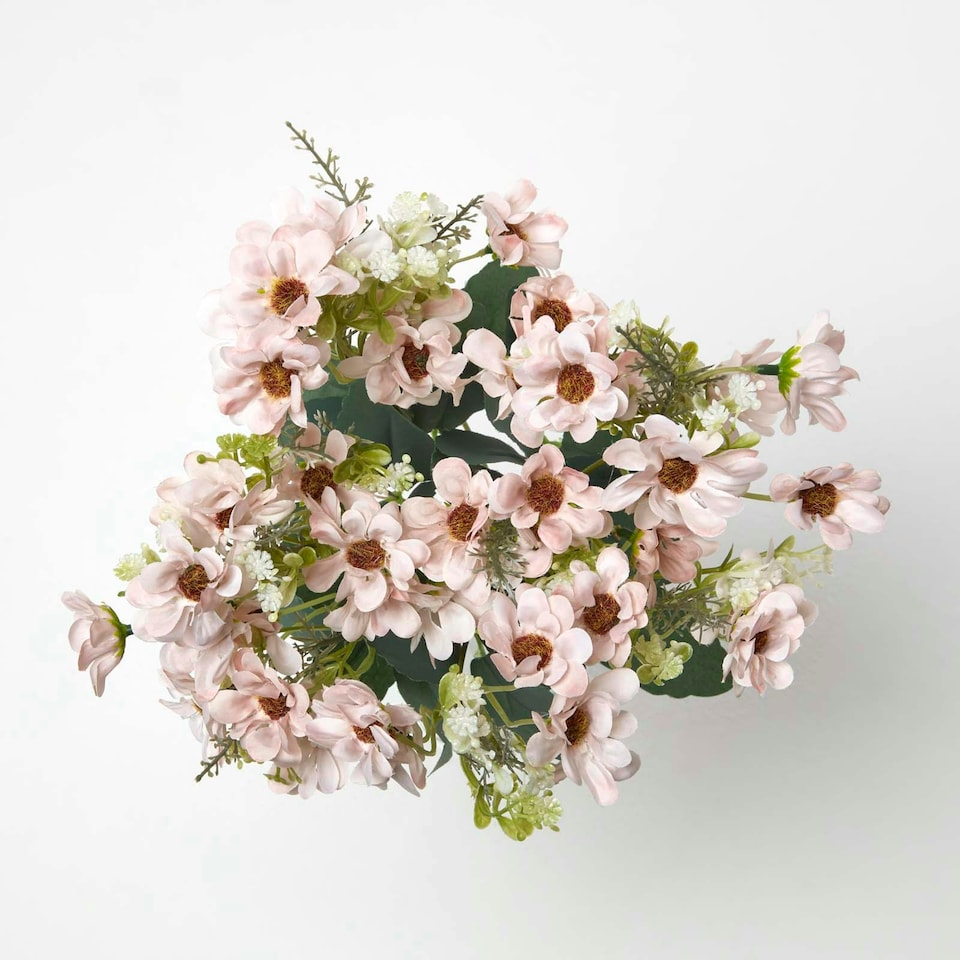 image 1 of Homescapes Artificial Wild Daisy Blush Pink Bouquet Flower, 46 cm