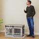 image 7 of PawHut Dog Crate Furniture with Removable Cushion for Large Dogs - Grey