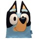 image 1 of Bluey Face Filled Cushion - Blue/Black/Brown - 50cm x 35cm