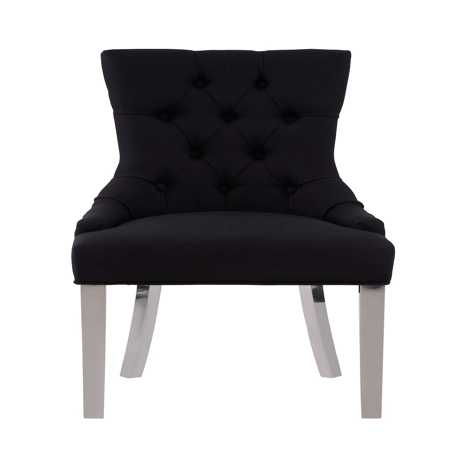 image 1 of Interiors by Premier Luxurious Black Dining Chair For Livingroom, Diamond Pattern Dining Chair, Modern Chair For Sitting Area Black