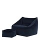 image 4 of Natalia Velvet Adults Bean Bag Armchair and Pouffe, Ready Filled Large Beanbag Midnight Blue | Blue | Midnight Blue | XL | 2