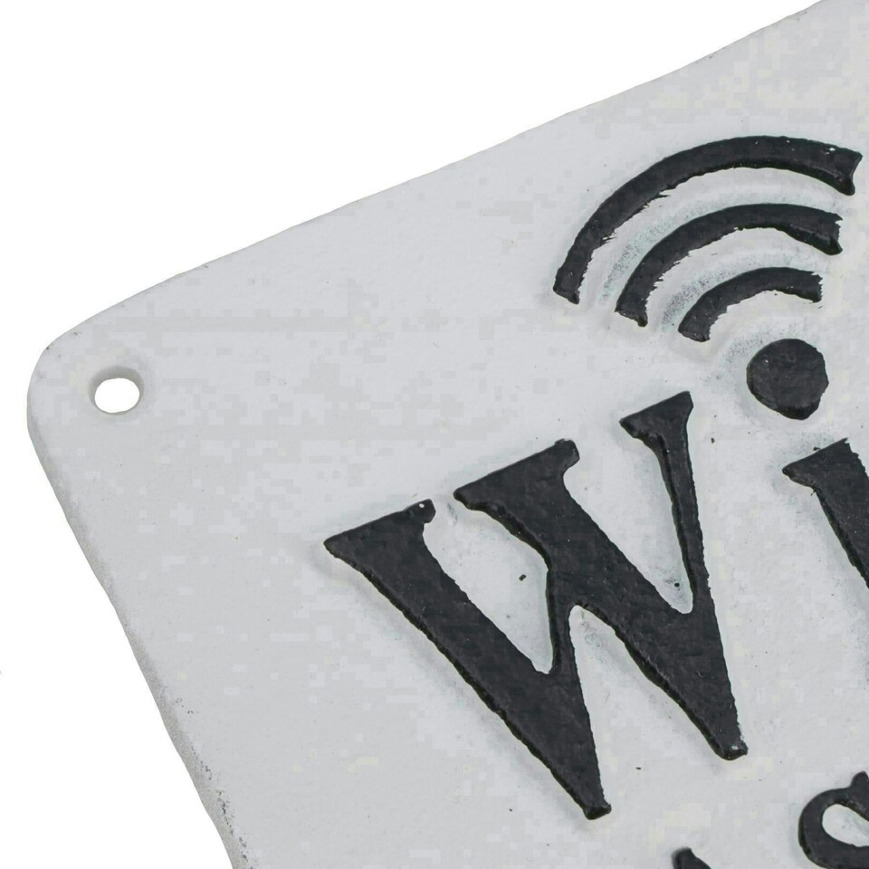 image 1 of Wi-Fi Password Cast Iron Sign Plaque Wall Door House Hotel Bar Cafe Shop Pub