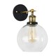 image 4 of ValueLights Industrial Style Black And Gold Wall Light With Tinted Glass Shade