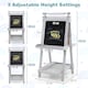 image 2 of COSTWAY Foldable Easel Kids 3-in-1 Double-sided Art Easel w/Chalkboard-Grey