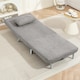 image 8 of HOMCOM 2-in-1 Folding Sofa Bed with 5-level Adjustable Backrest, Grey