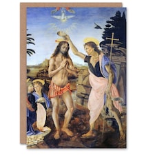 Leonardo da Vinci Art Card Verrocchio Baptism of Christ